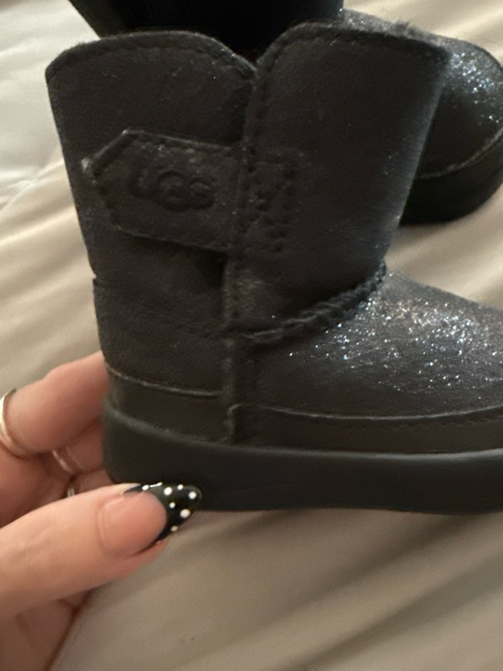 UGG Kids Black Glitter Short Boot